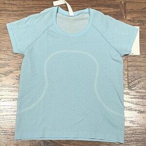 Lululemon Swiftly Tech Short Sleeve 2.0 Race Length Texture Sheer Blue Sz 6 NWT